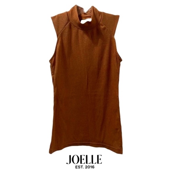 🍂🇨🇦⚜️Joelle Collection XS Wally Hazelnut Brown Mock Turtleneck Camisole🇨🇦⚜️🍂 - Picture 1 of 6
